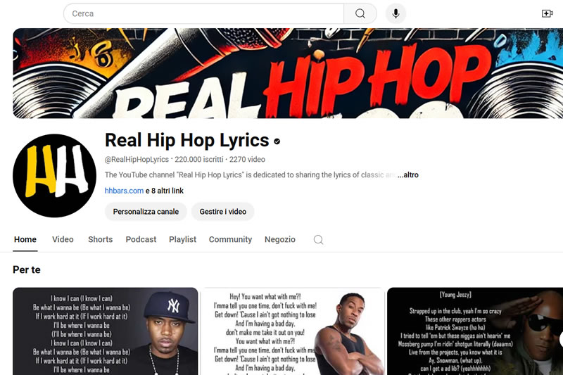YouTube-Kanal Real Hip Hop Lyrics